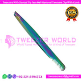 Rainbow Tweezers With Slanted Tip Face Hair Removal Tweezers Clip With Comb
